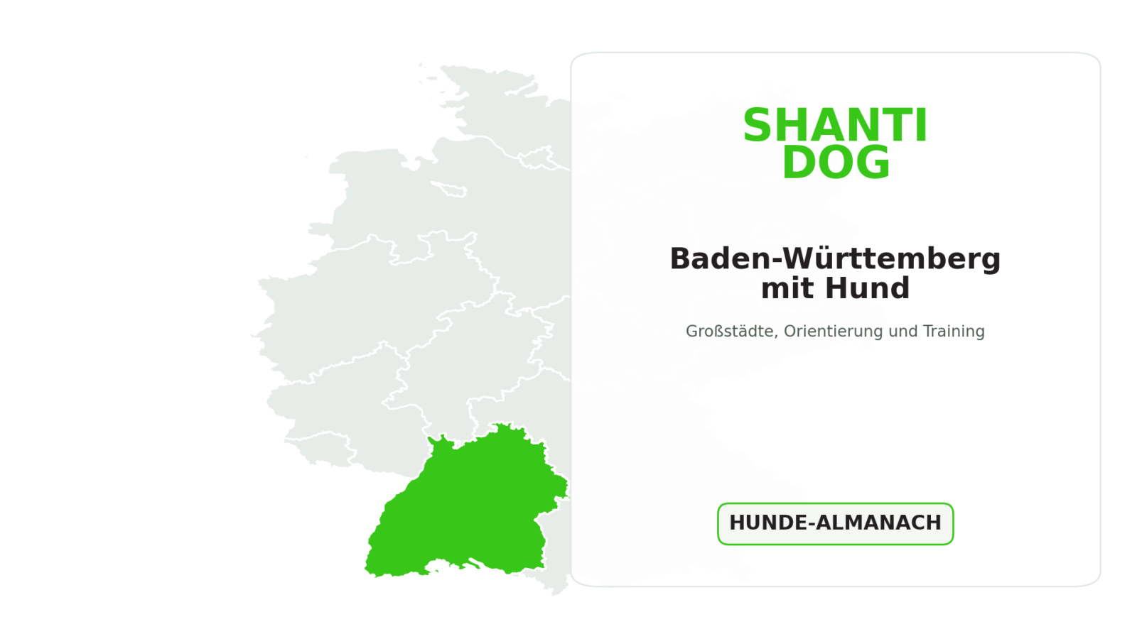 Deutschlandkarte: Baden-Württemberg mit Hund