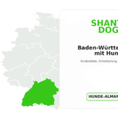 Baden-Württemberg mit Hund Deutschlandkarte: Baden-Württemberg mit Hund
