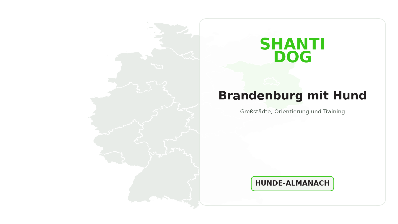 Deutschlandkarte: Brandenburg mit Hund