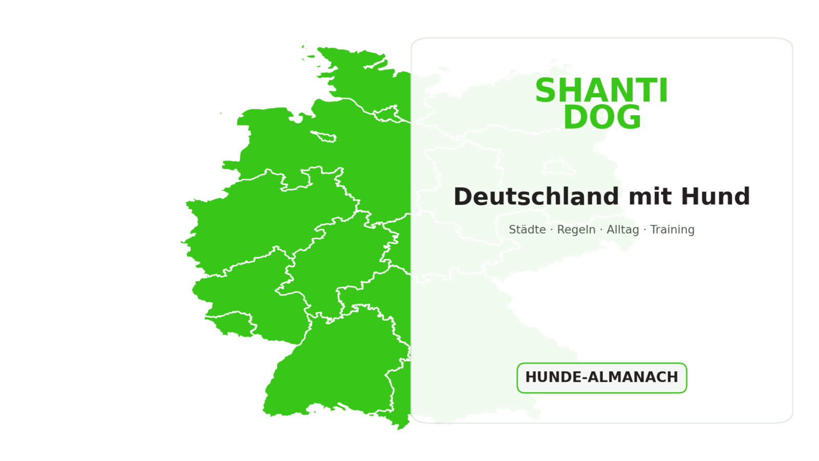 Deutschlandkarte: Deutschland mit Hund