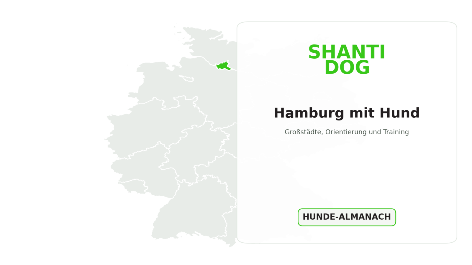 Deutschlandkarte: Hamburg mit Hund
