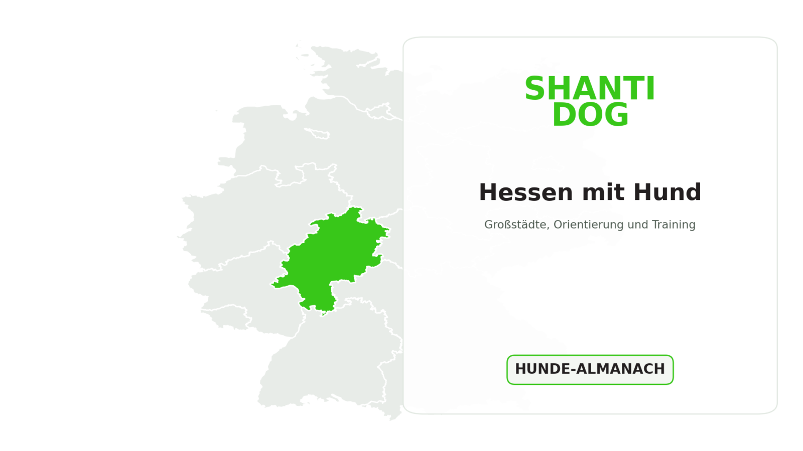 Deutschlandkarte: Hessen mit Hund