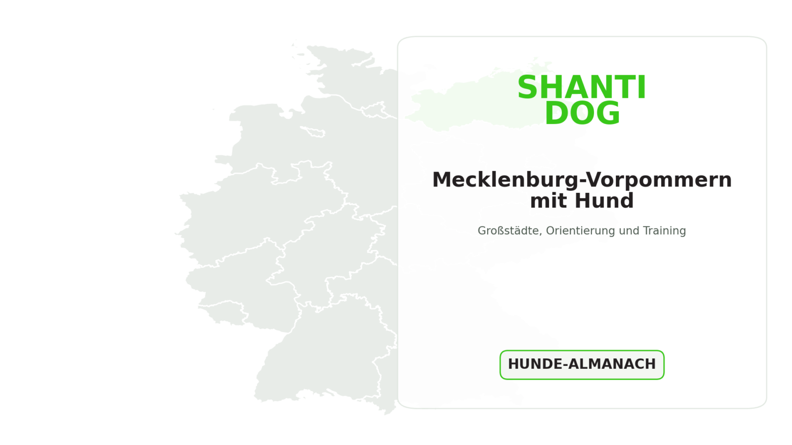 Deutschlandkarte: Mecklenburg-Vorpommern mit Hund