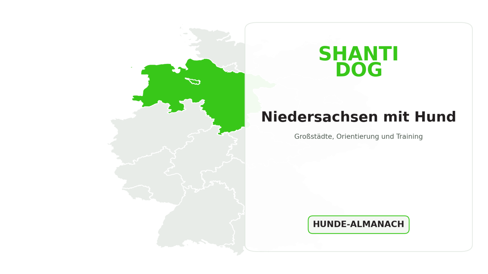 Deutschlandkarte: Niedersachsen mit Hund