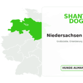 Deutschlandkarte: Niedersachsen mit Hund
