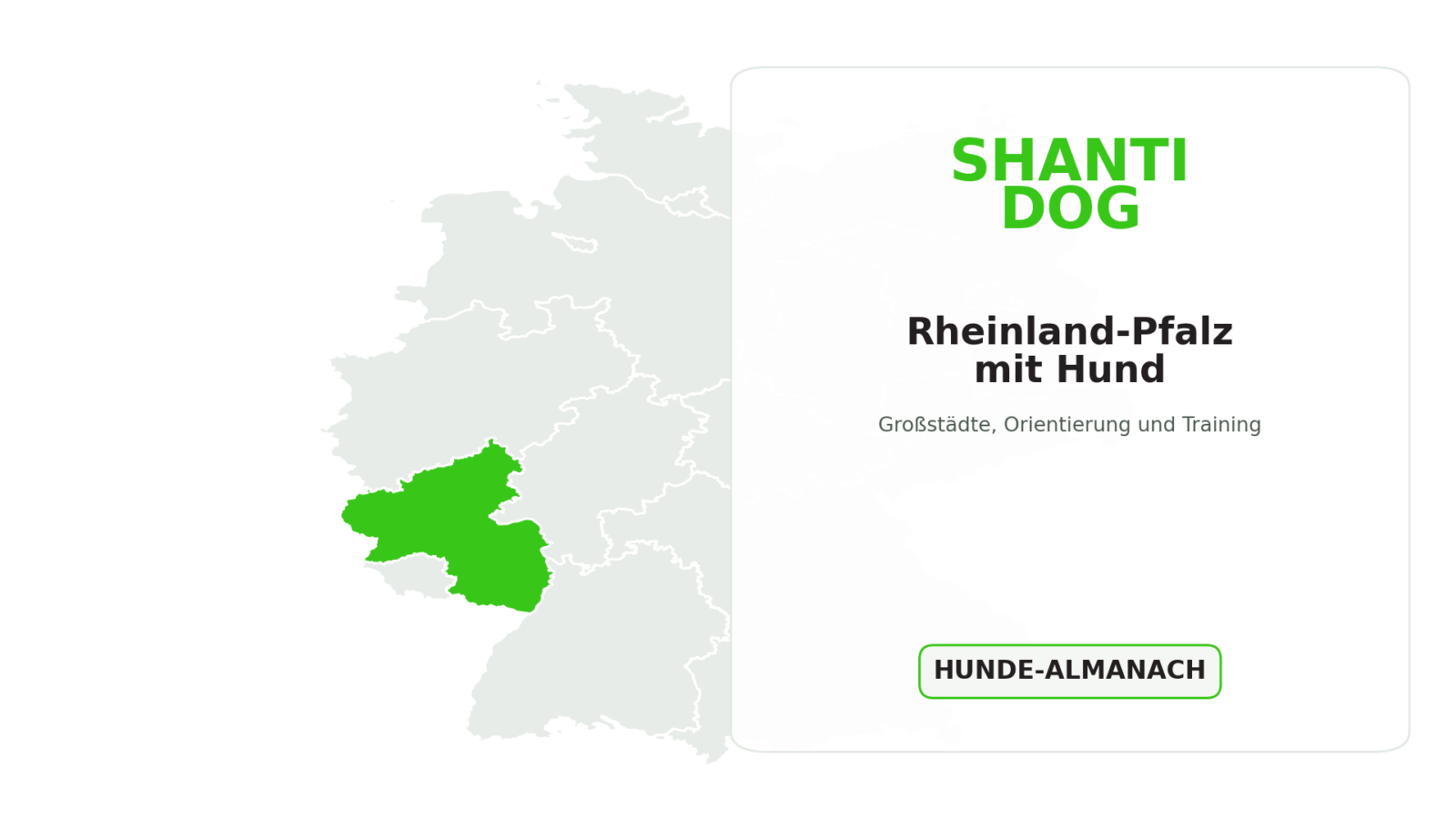 Deutschlandkarte: Rheinland-Pfalz mit Hund