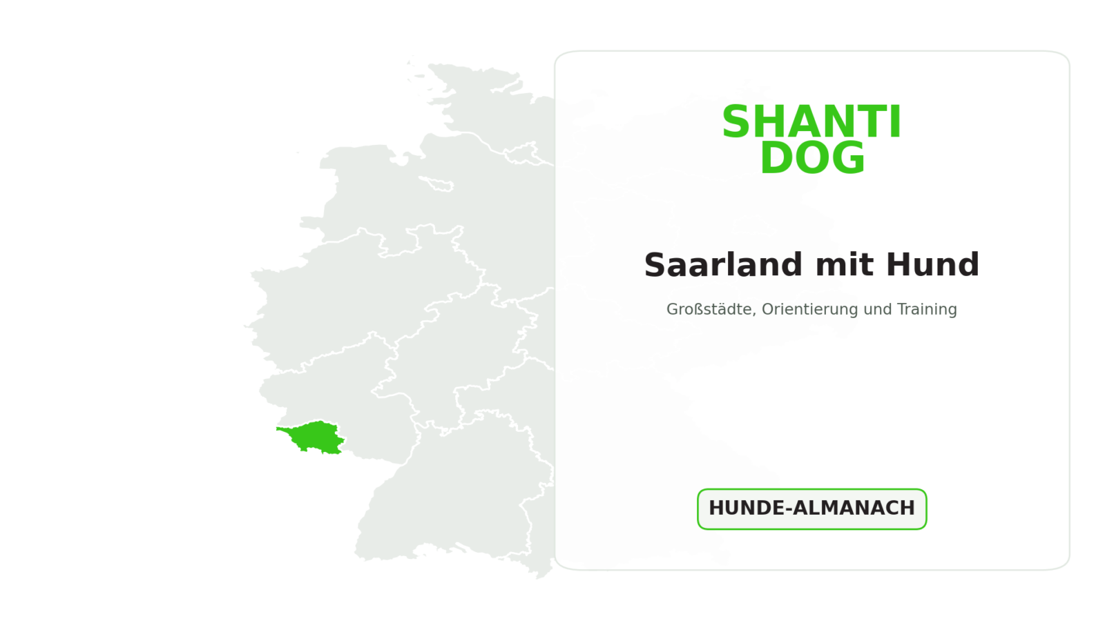 Deutschlandkarte: Saarland mit Hund