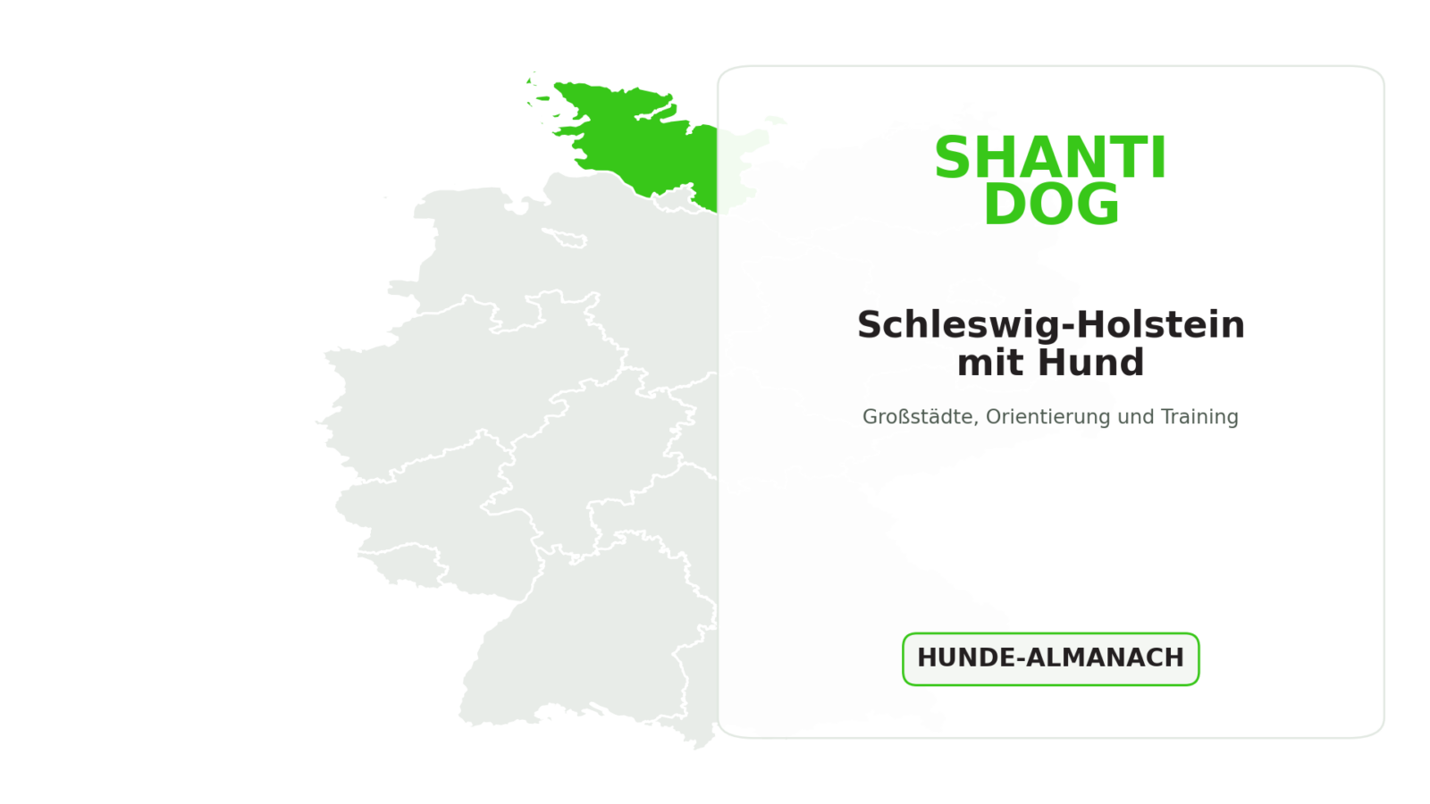 Deutschlandkarte: Schleswig-Holstein mit Hund