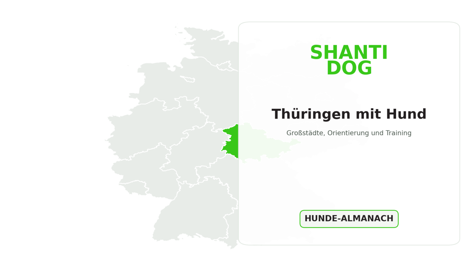 Deutschlandkarte: Thüringen mit Hund